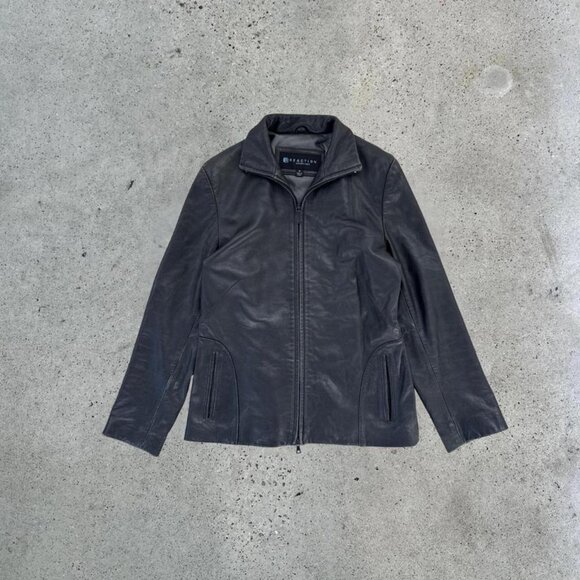 Vintage black leather jacket - Picture 1 of 8